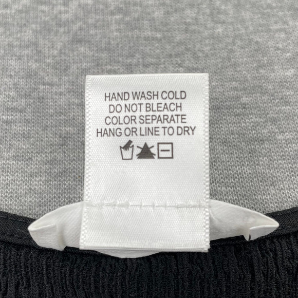 Kirious Nordstrom Top Womens L Black Tie Front Cinch Sweetheart Neck Long Sleeve - Picture 9 of 11